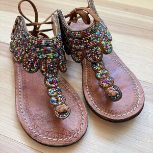 Handcrafted Beaded Leather Sandals
